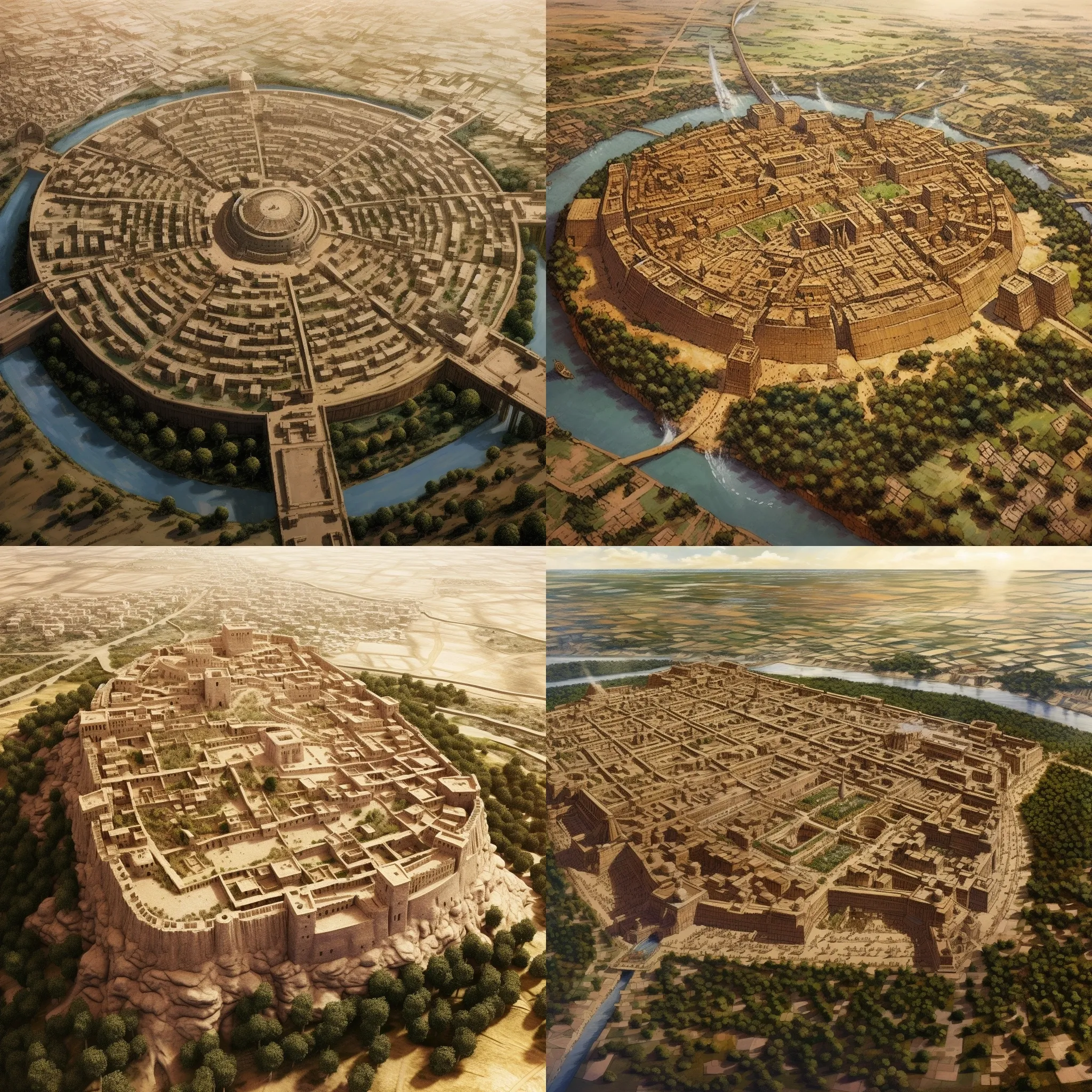 5000年前的古代城市鸟瞰图